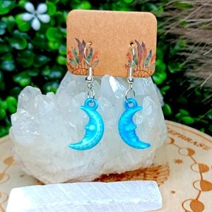 Blue Moon Earrings 925 Silver Hooks